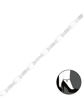 Sterling Silver Flat Chain Anklet